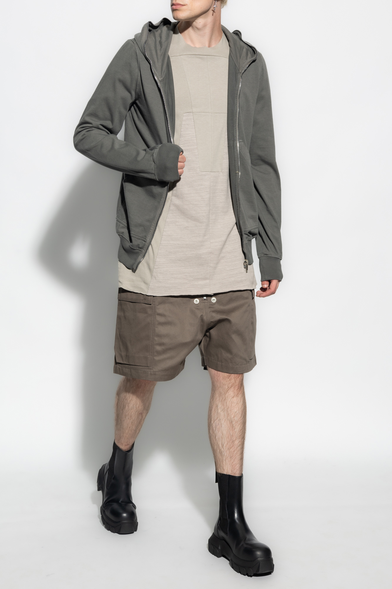 その他 RICK OWENS FW23 CROPPED SWEATSHIRT (DS02C5223_FET143) Rick Owens DRKSHDW SWEATSHIRT | REVERSIBLE